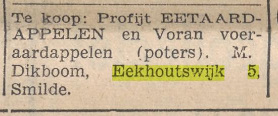 Eetaardappelen:  Provinciaalse Drentsche en Asser courant 3 mei 1952