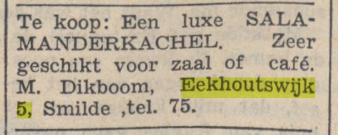 Salamanderkachel: Provinciaalse Drentsche en Asser courant 18 oktober 1952