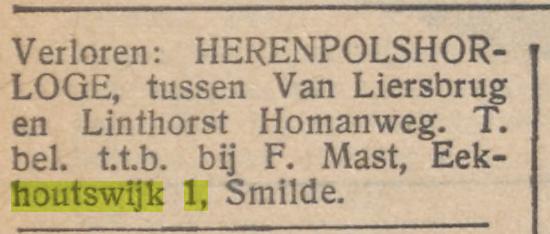 Verloren Polshorloge: Provinciaalse Drentsche en Asser courant 22 juni 1954