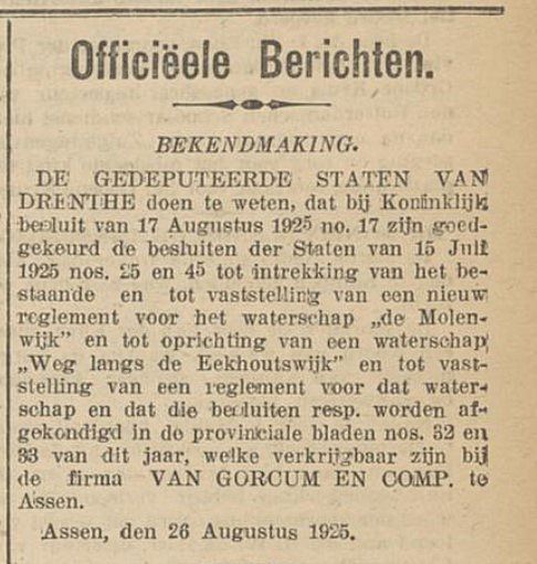 Bekendmaking oprichting Waterschap
